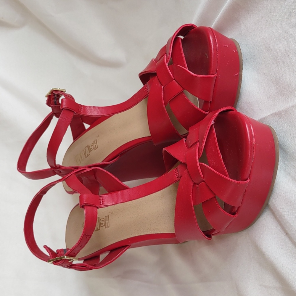 Red Platform Sandals